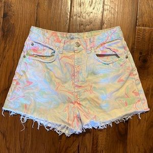 Zara tie-dye jean shorts size 6